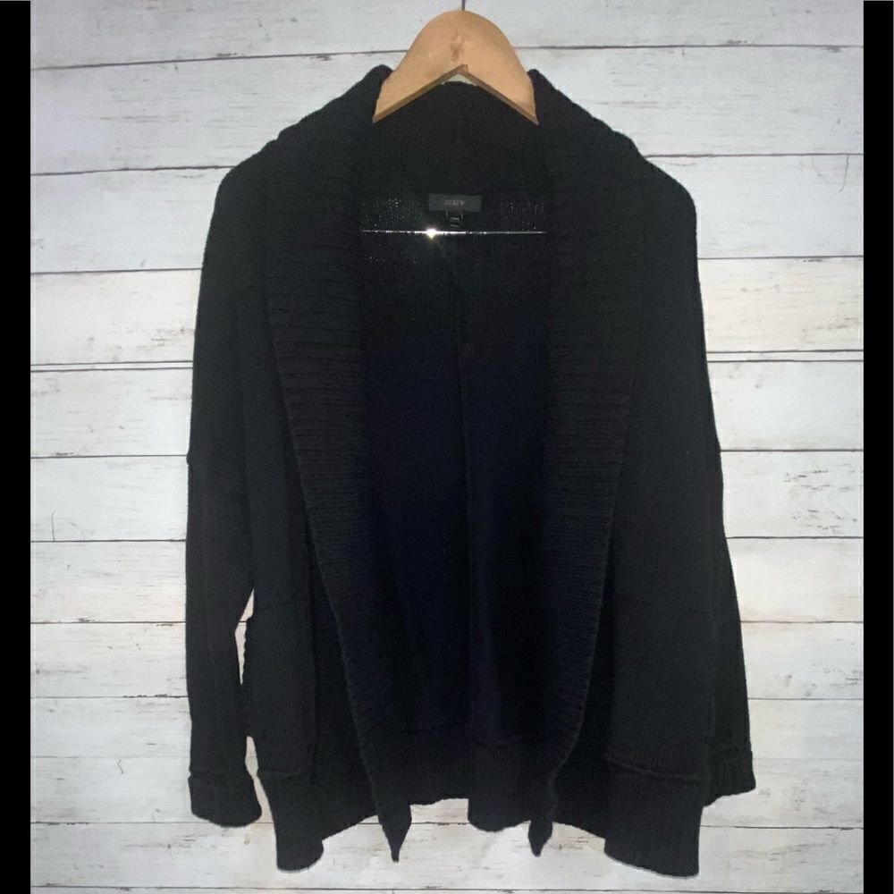 J. Crew Black Thick Cardigan Sweater